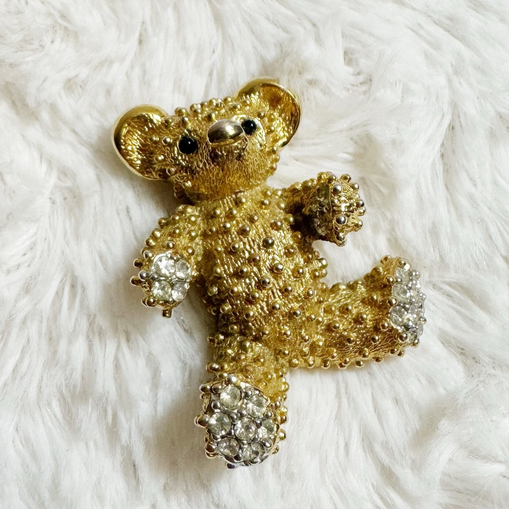 Vintage D’orlan Teddy Rhinestone Pin